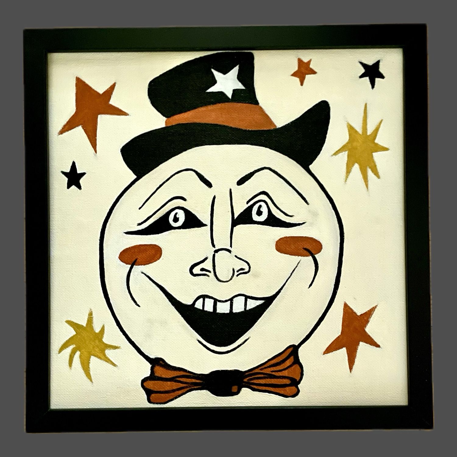 Vintage Halloween Moon Painting