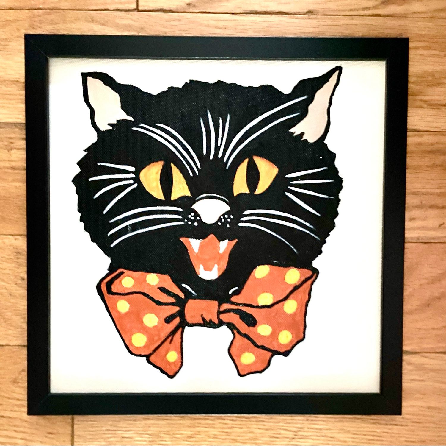 Halloween Vintage Black Cat Painting Halloween Vintage Black Cat Painting