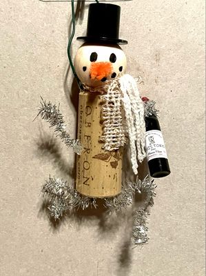 Wine Cork Snowman Ornaments #ORNSNO1 (OBERON)