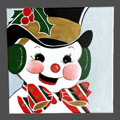 Vintage Snowman Painting #SNOMAN Vintage Snowman Painting #SNOMAN