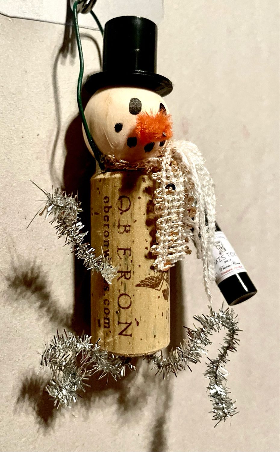 Wine Cork Snowman Ornament #ORNSNO1 Wine Cork Snowman Ornament #ORNSNO1