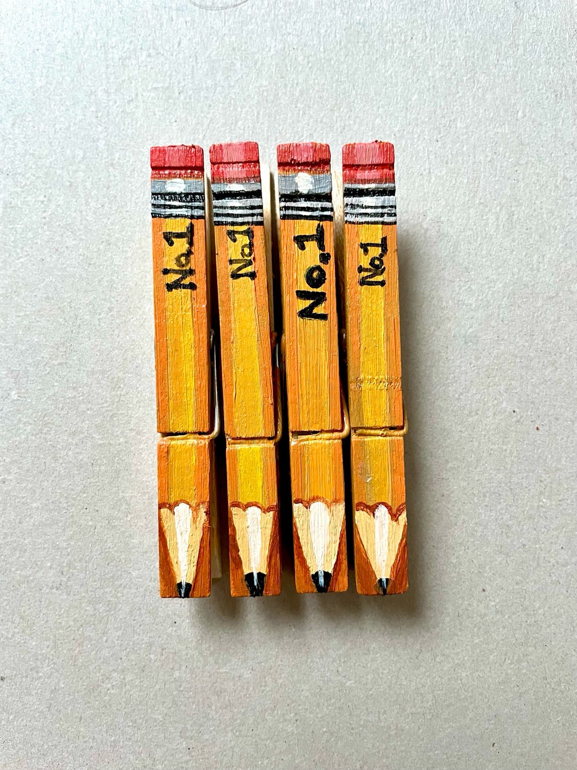 Clothespin Clips, Pencils (Bag of 4)