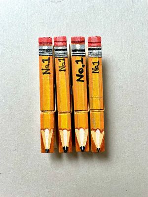 Clothespin Clips, Pencils (Bag of 4)