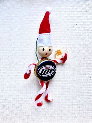 Beer Cap Elf Ornament #ORNSAN4