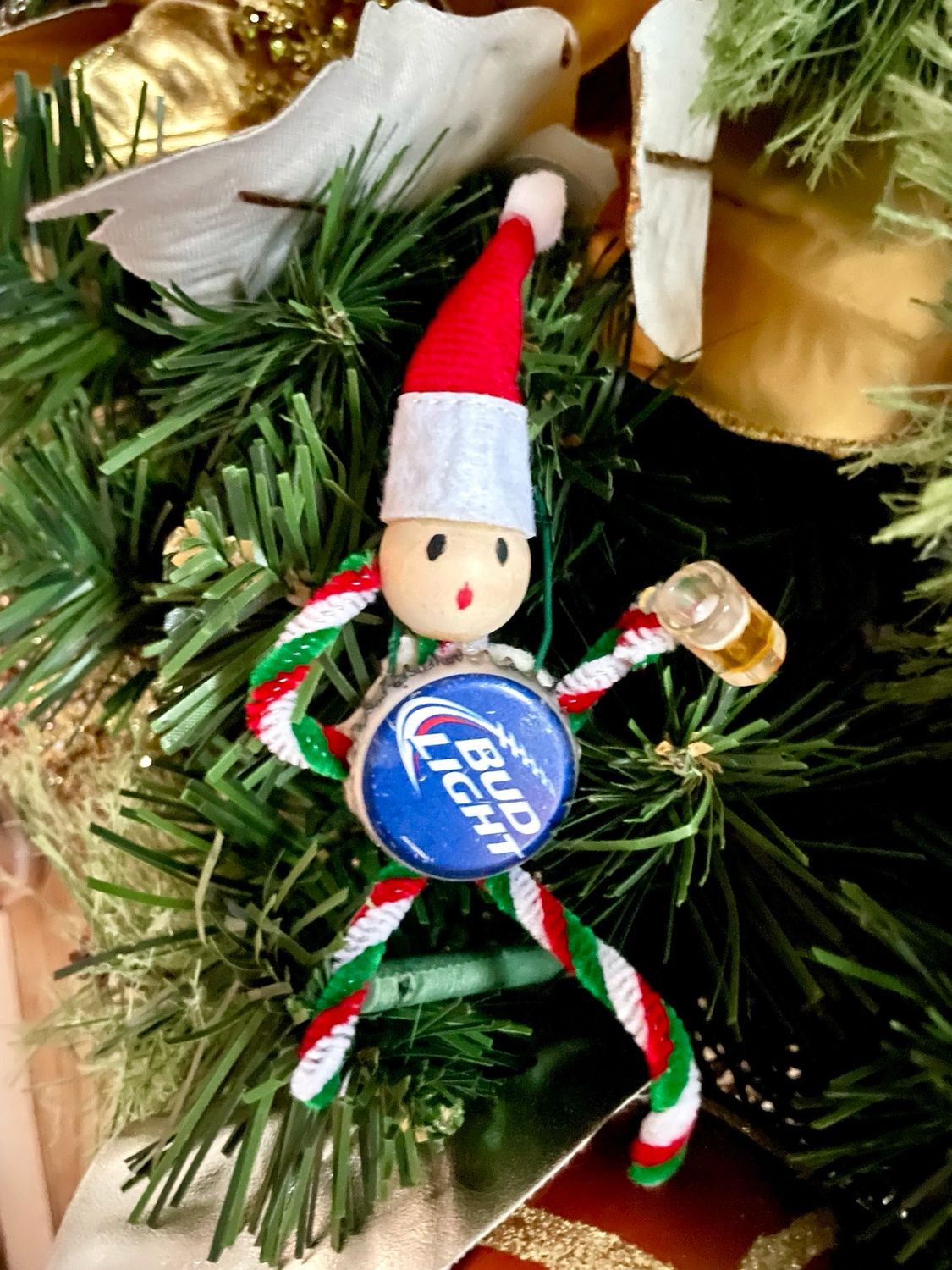 Beer Cap Elf Ornament