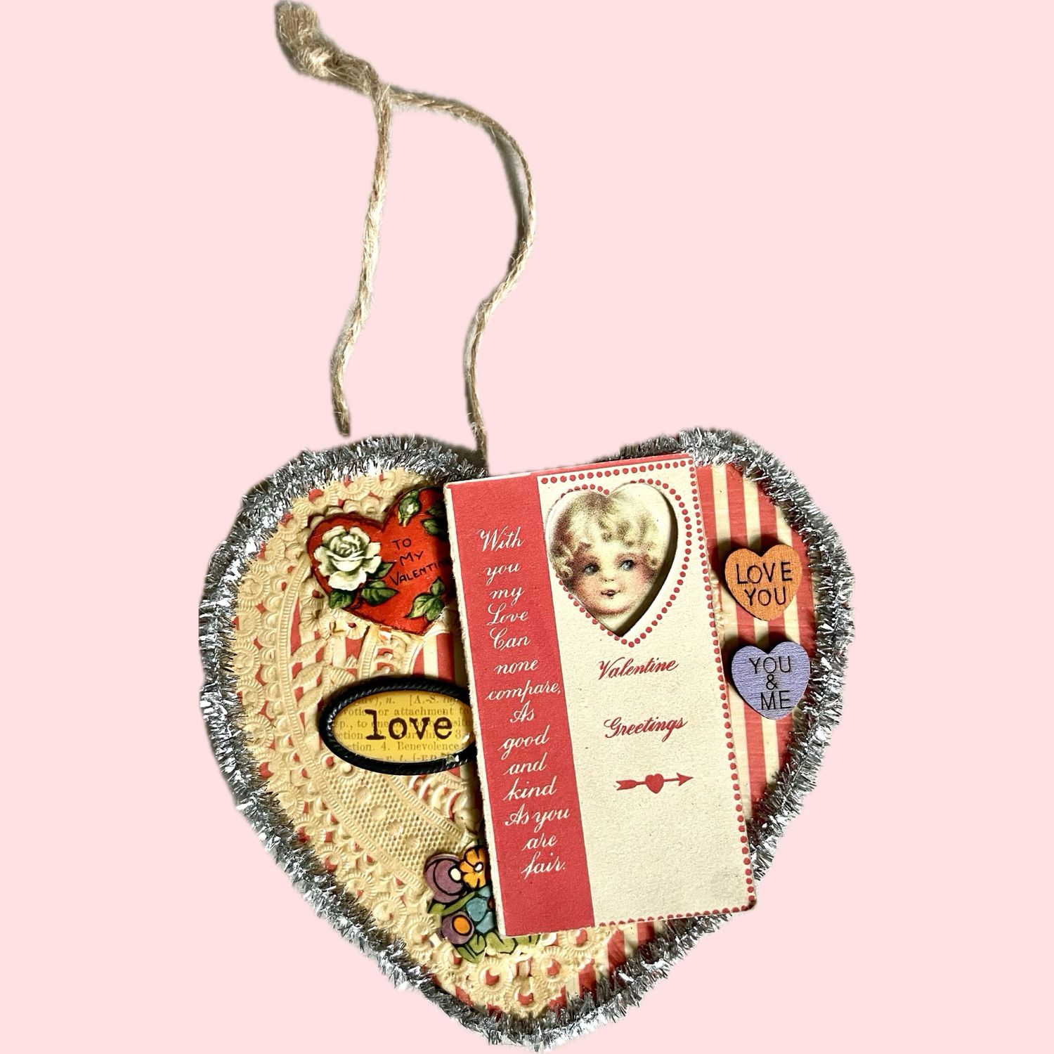 Wood Valentine Heart Ornament #ORNHRT2