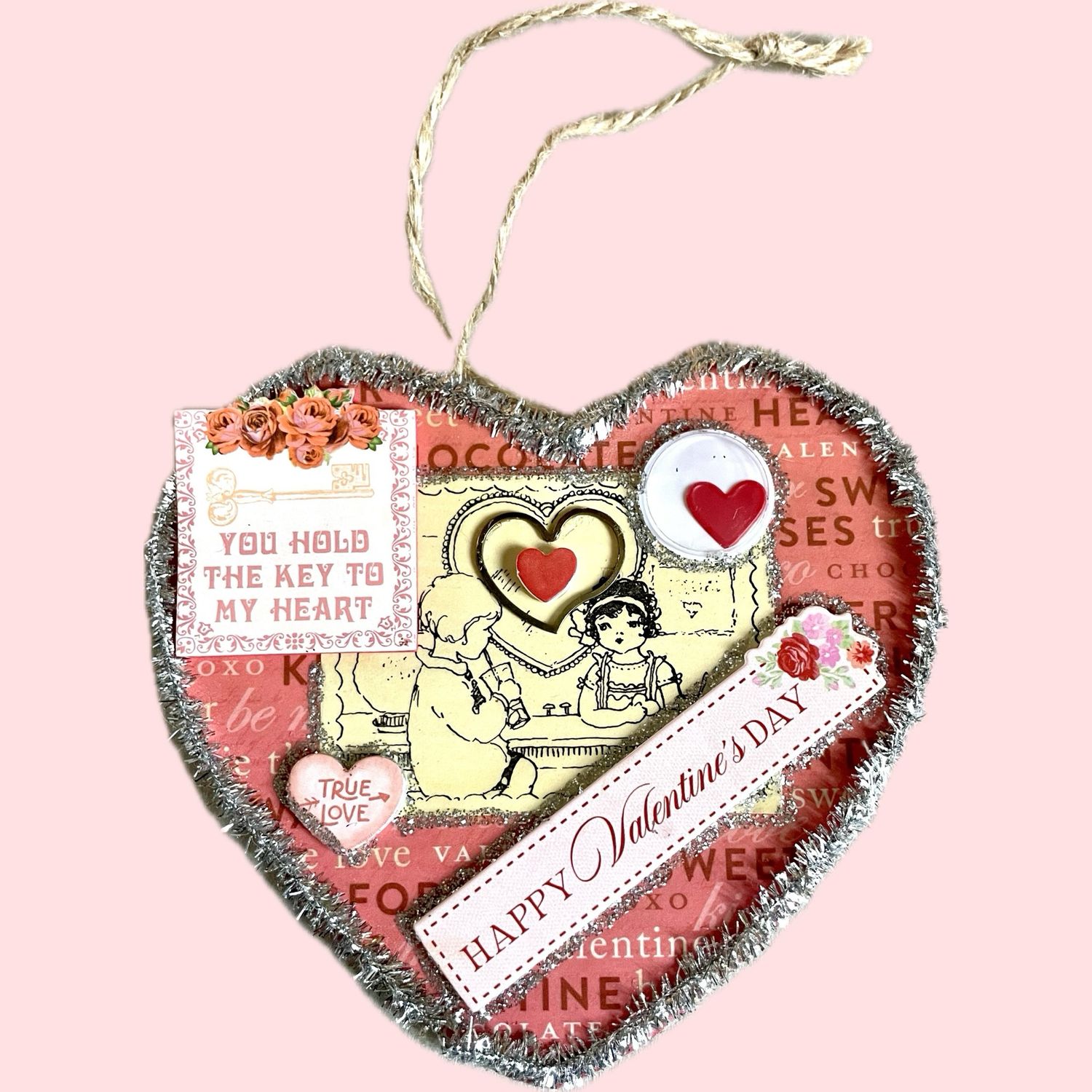 Wood Valentine Heart Ornament #ORNHRT1