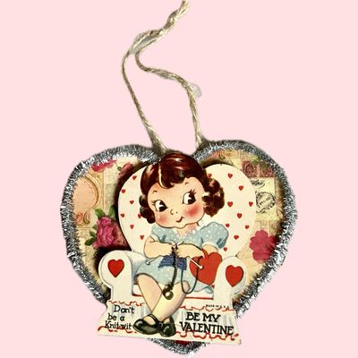 Wood Valentine Heart Ornament #ORNHRT4