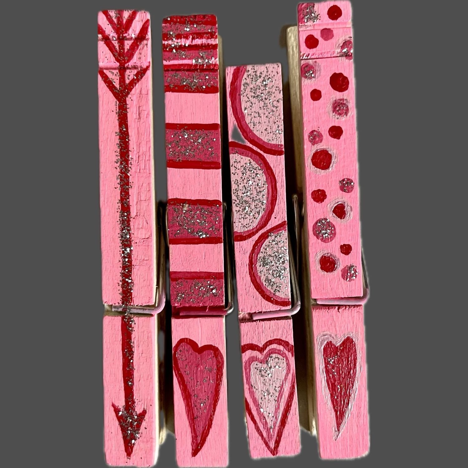 Clothespin Clips, Valentine (Bag Of 4)