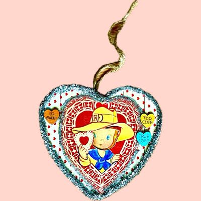 Wood Valentine Heart Ornament, ORNHRT10 Wood Valentine Heart Ornament, ORNHRT10