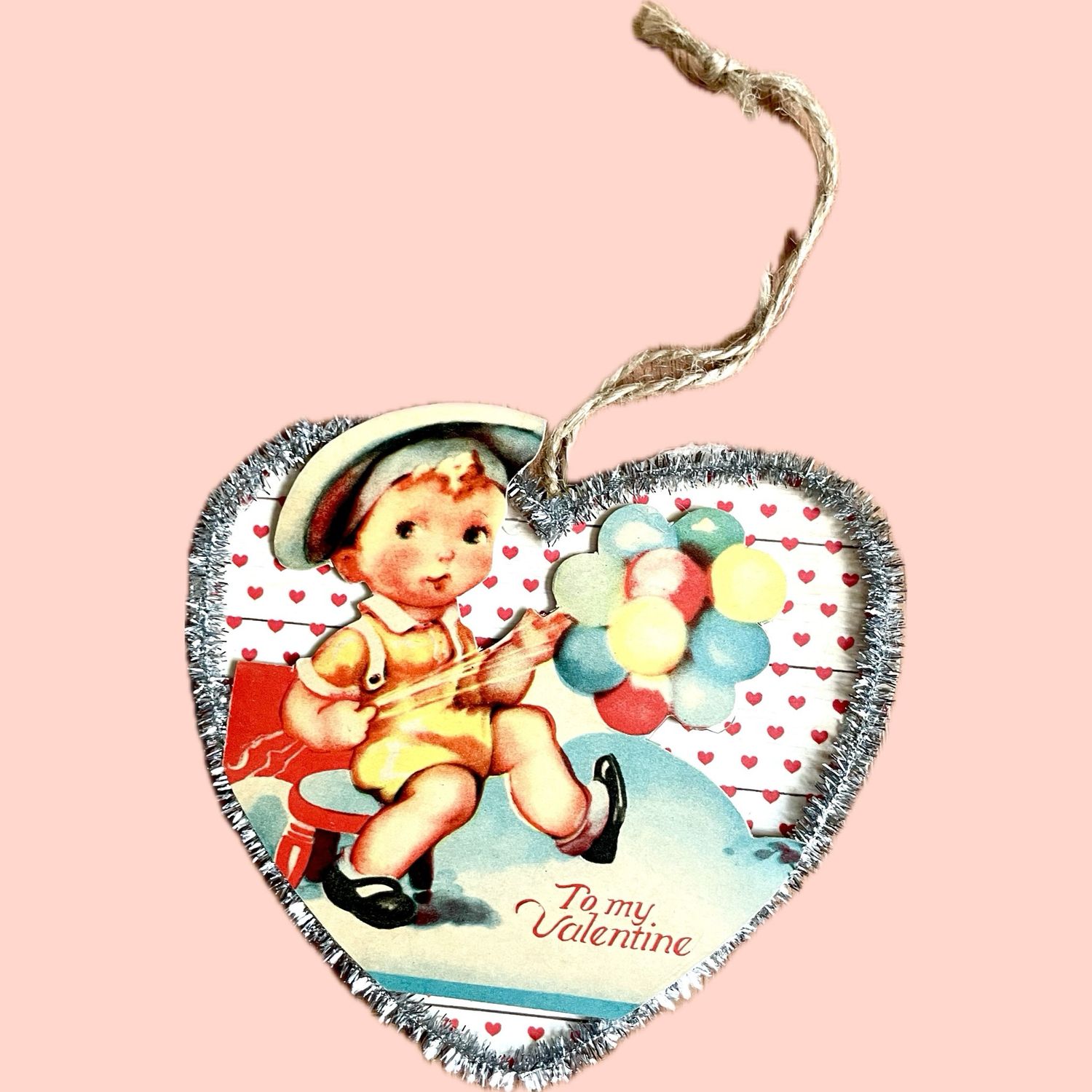 Wood Valentine Heart Ornament