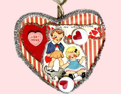 Wood Valentine Heart Ornament, ORNHRT7 Wood Valentine Heart Ornament, ORNHRT7