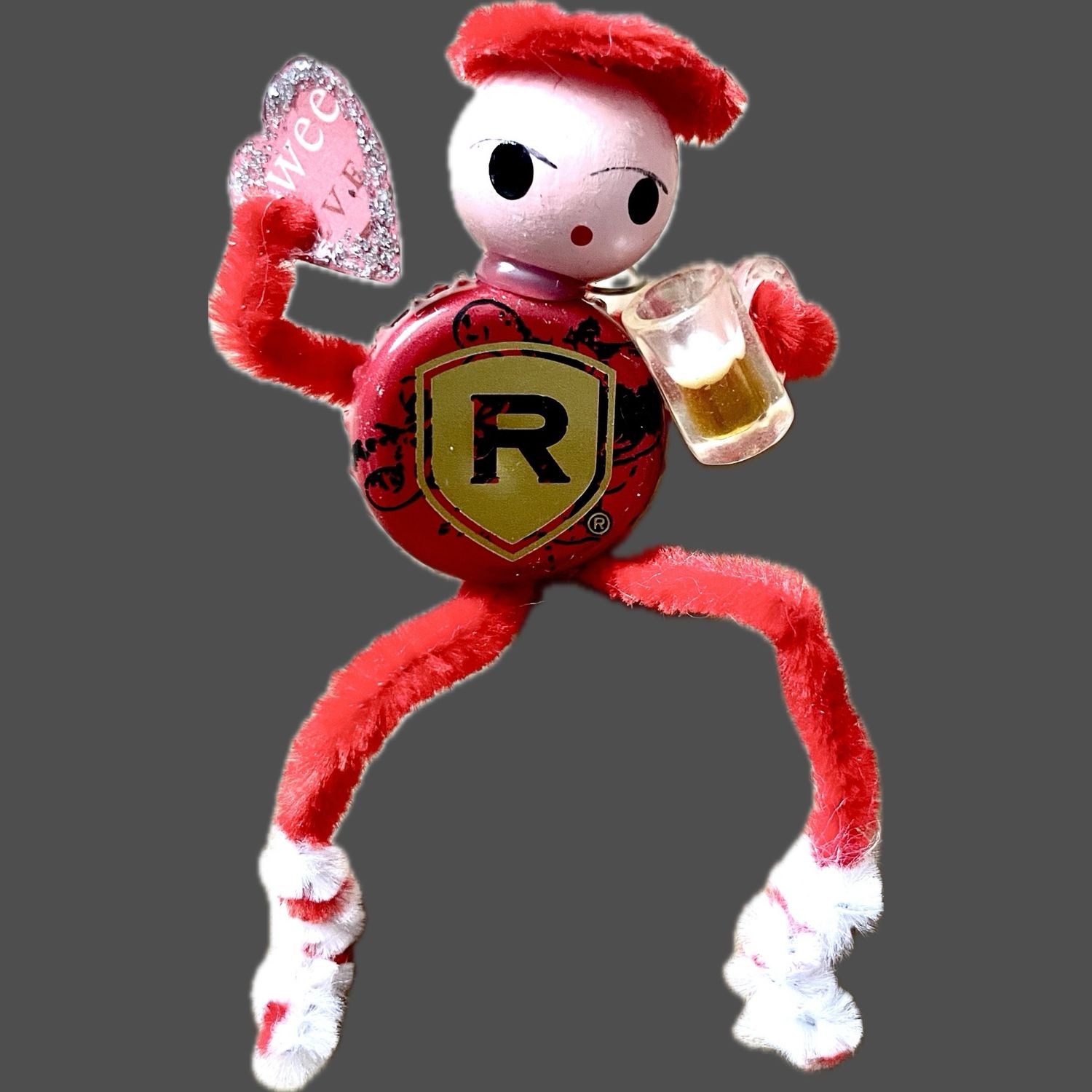 Beer Cap Valentine Ornament, ORNVAL2