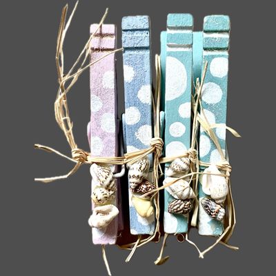 Clothespin Clips, Shells Clothespin Clips, Shells