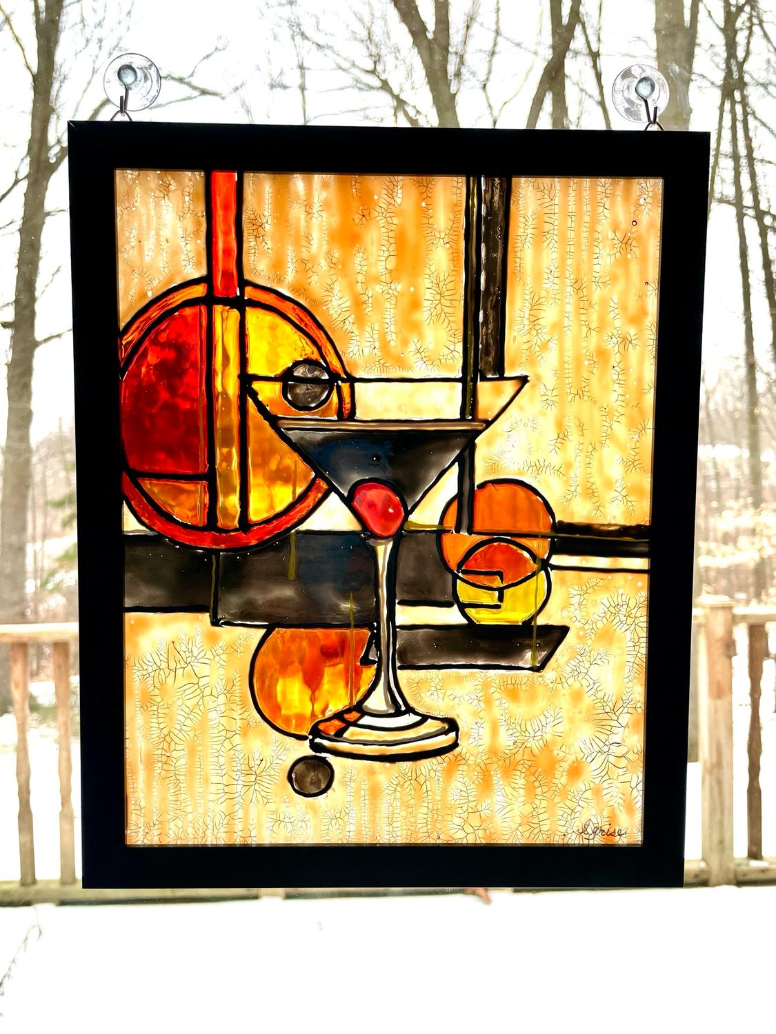 “Cocktail Hour” Glass Painting