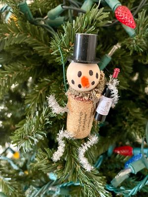 Wine Cork Snowman Ornament ORNSNO2