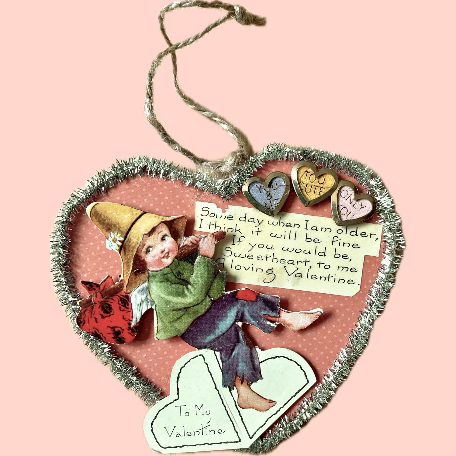 Wood Valentine Heart Ornament, #ORNHRT3