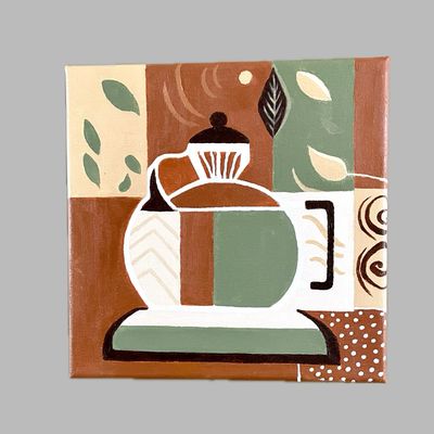 Modern Cafe #A, Vintage Illustration Painting