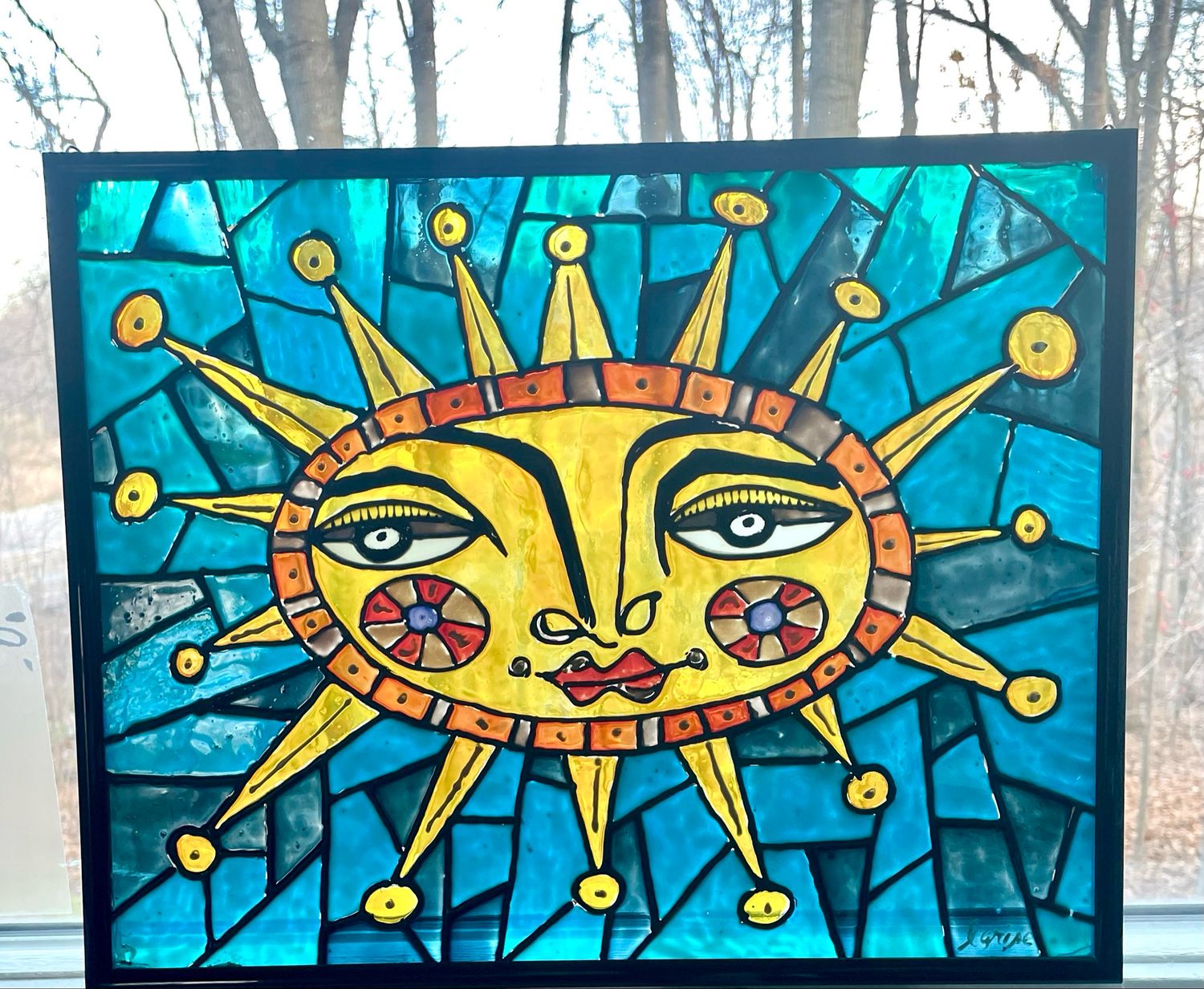 “Sun” #1, Glass Painting “Sun” #1, Glass Painting