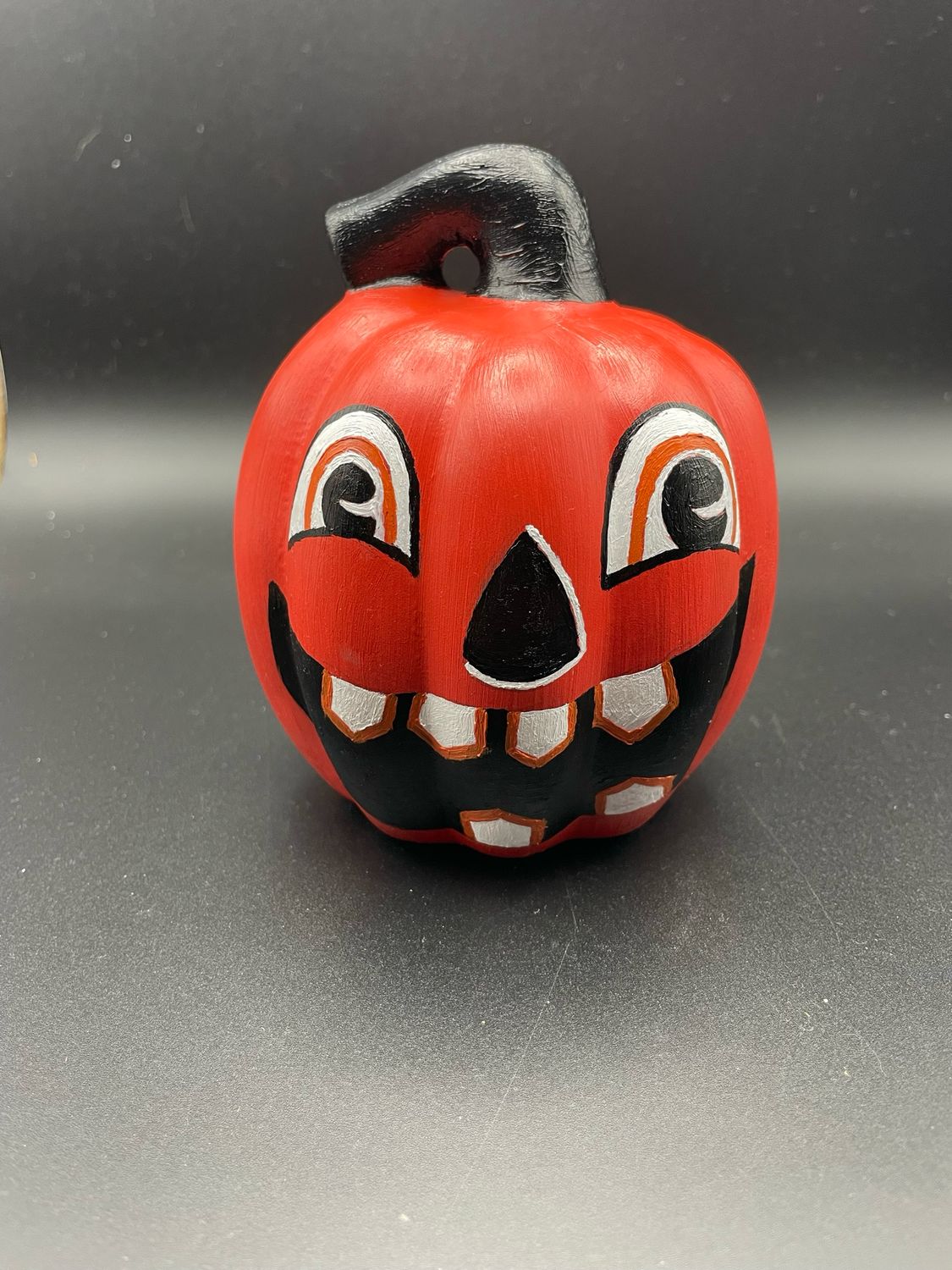 Retro "Beistle” inspired Hand-Painted White Ceramic Pumpkin Retro "Beistle” inspired Hand-Painted White Ceramic Pumpkin