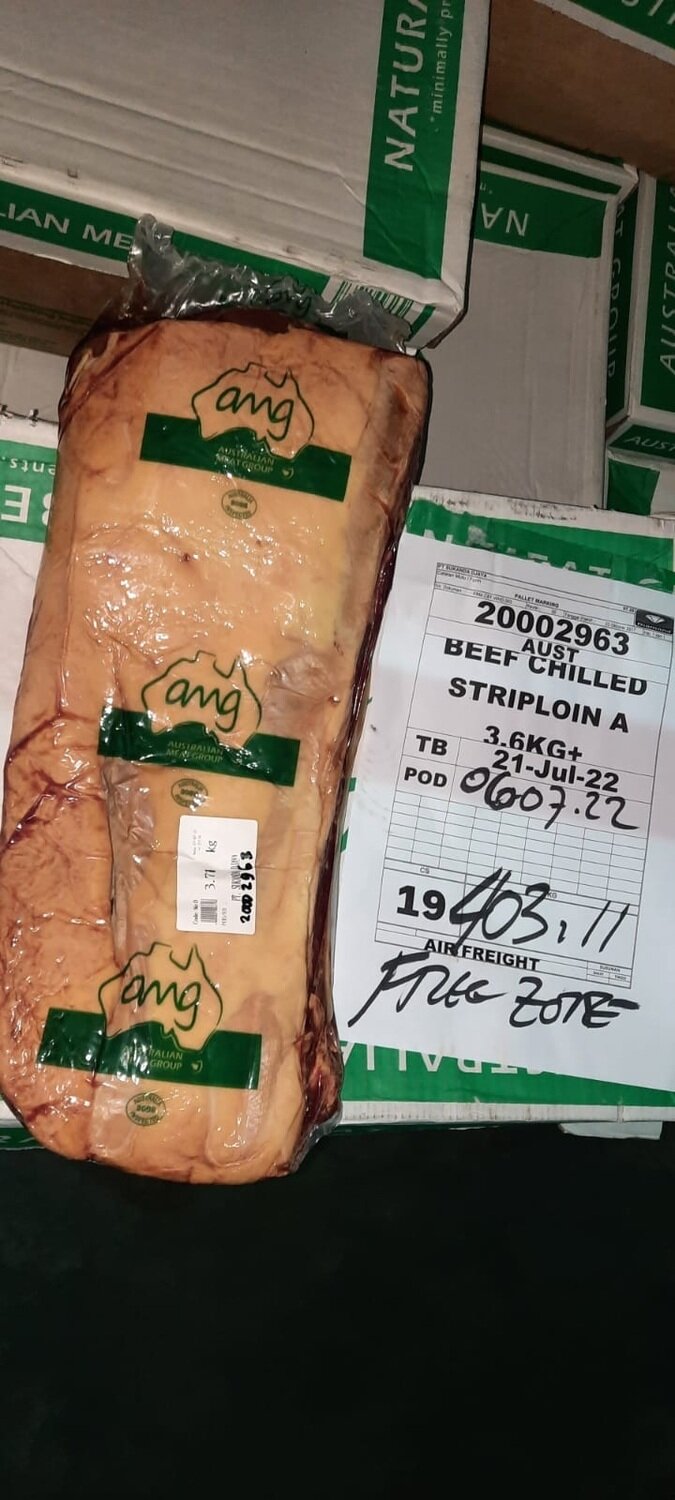 Chilled “A” Striploin 3.6kg+