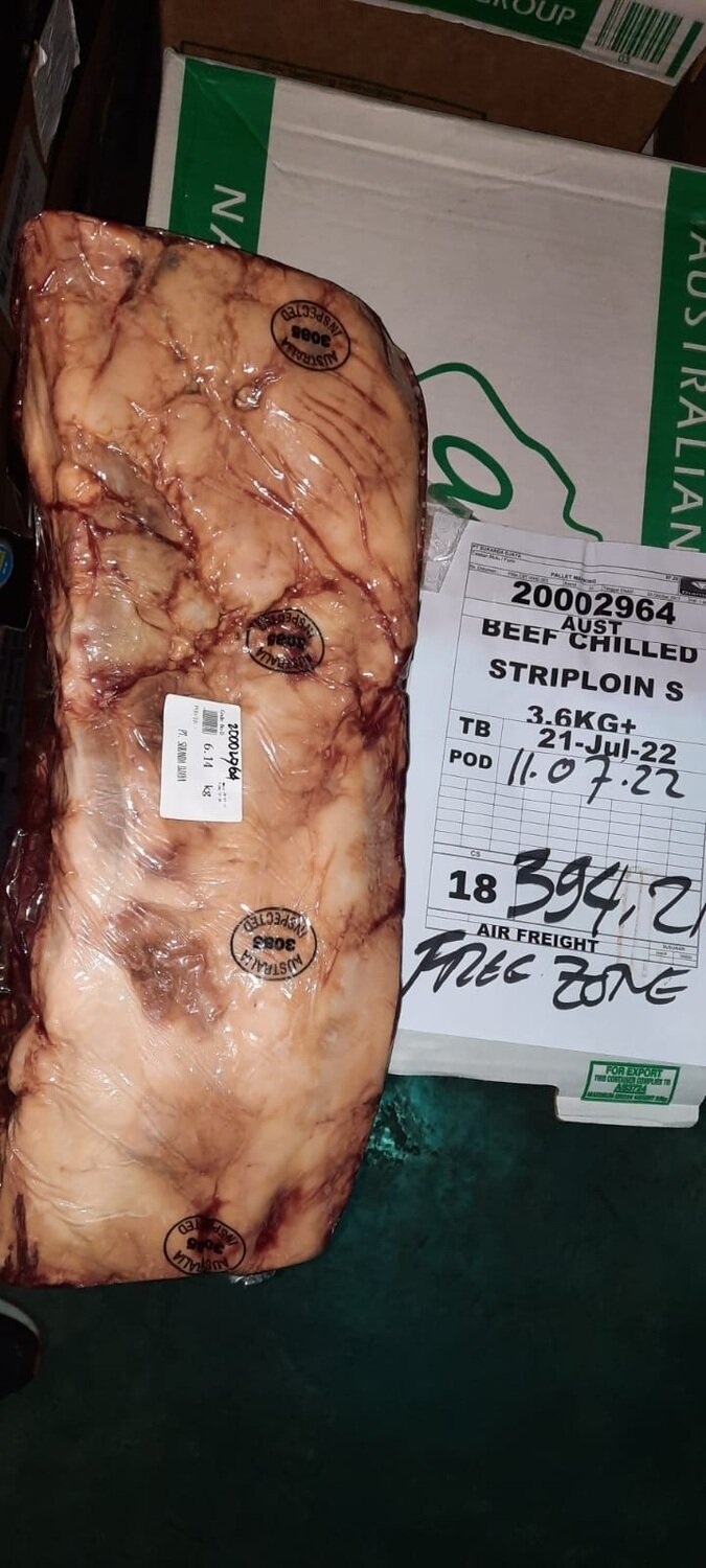 Chilled “S” Striploin 3.6kg+