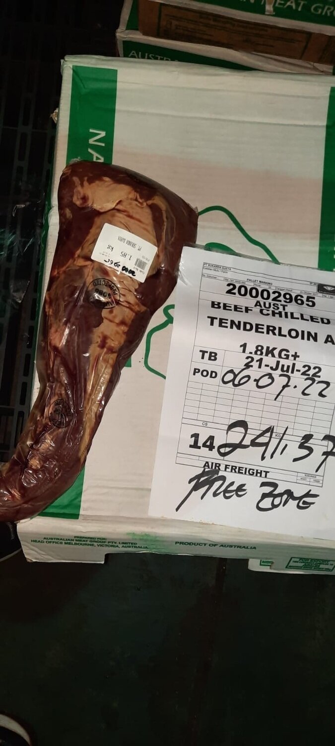 Chilled “A” Tenderloin 1.8kg+ ss/off