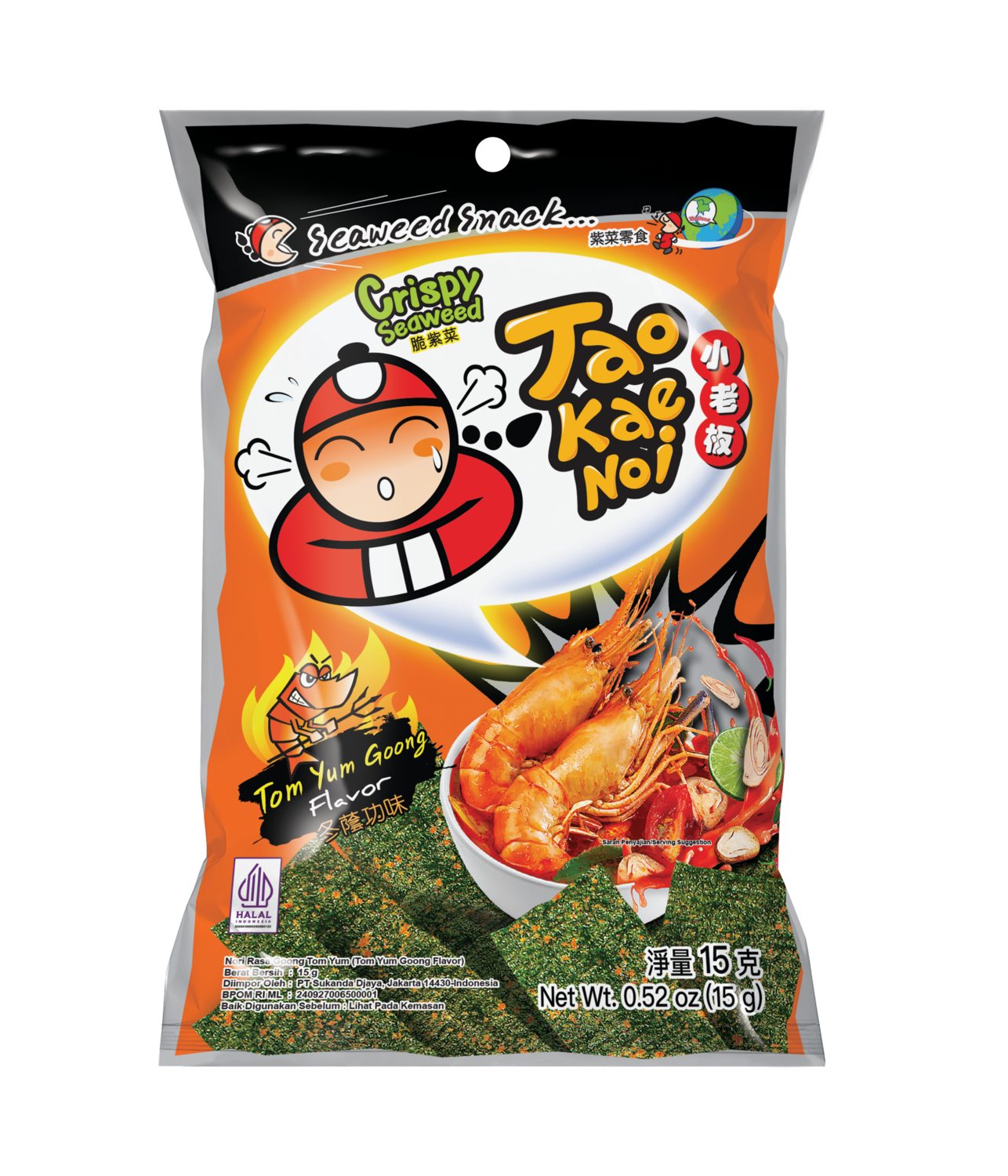 CRISPY SEAWEED TOM YUM GOONG FLAVOR 15 G