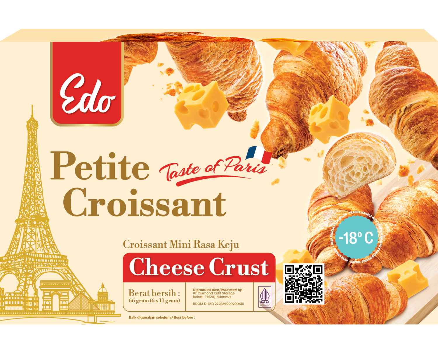 PETITE CROISSANT CHEESE CRUST 66GR