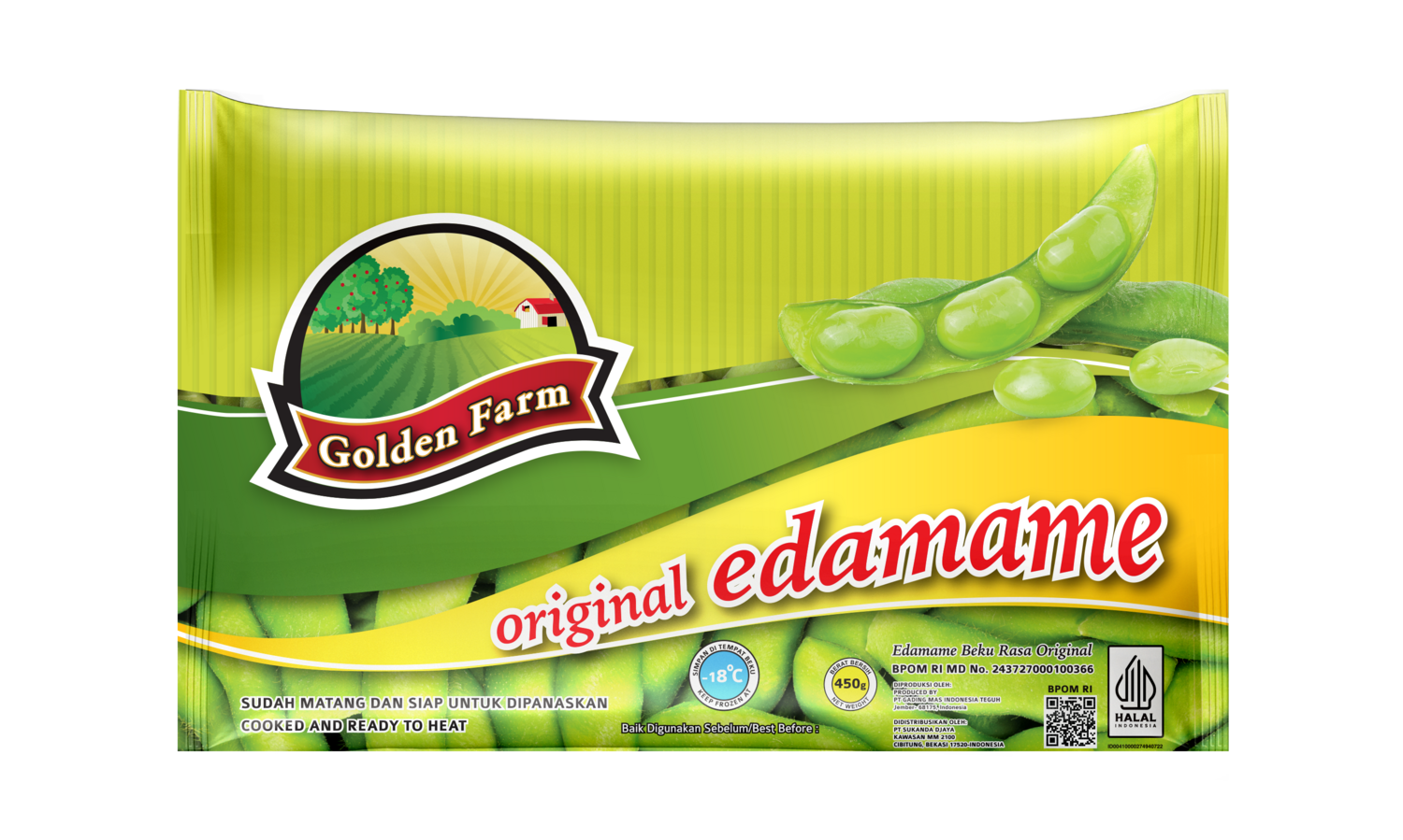 GOLDEN FARM VEGETABLE FROZEN EDAMAME ORIGINAL 450 GR