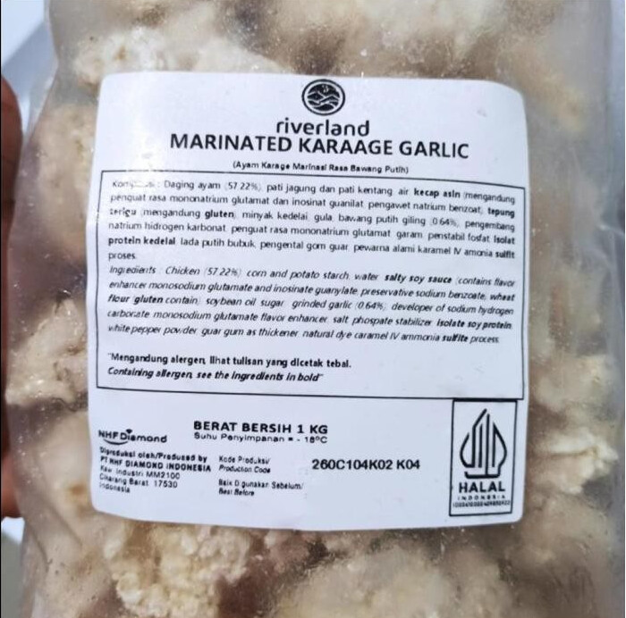 Marinated Karaage Chicken Garlic WL 1 KG