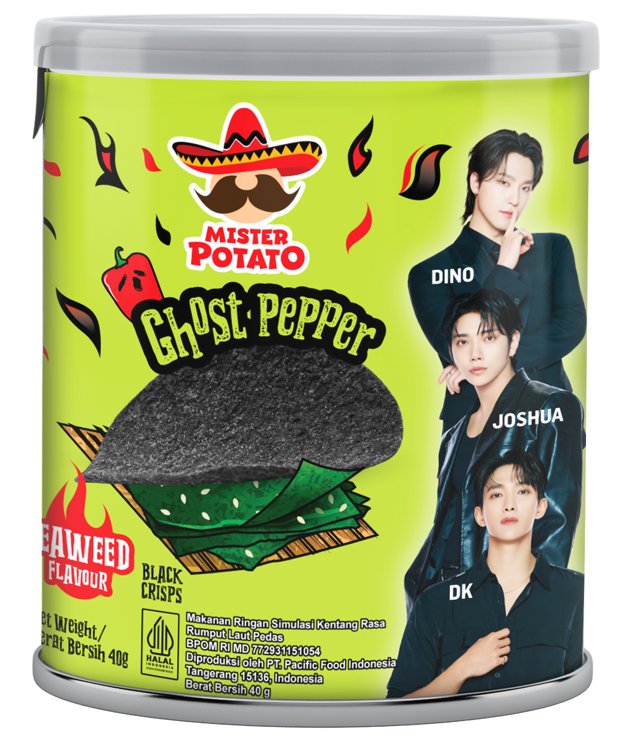 POTATO CRISPS GHST PPR SEAWEED 40G