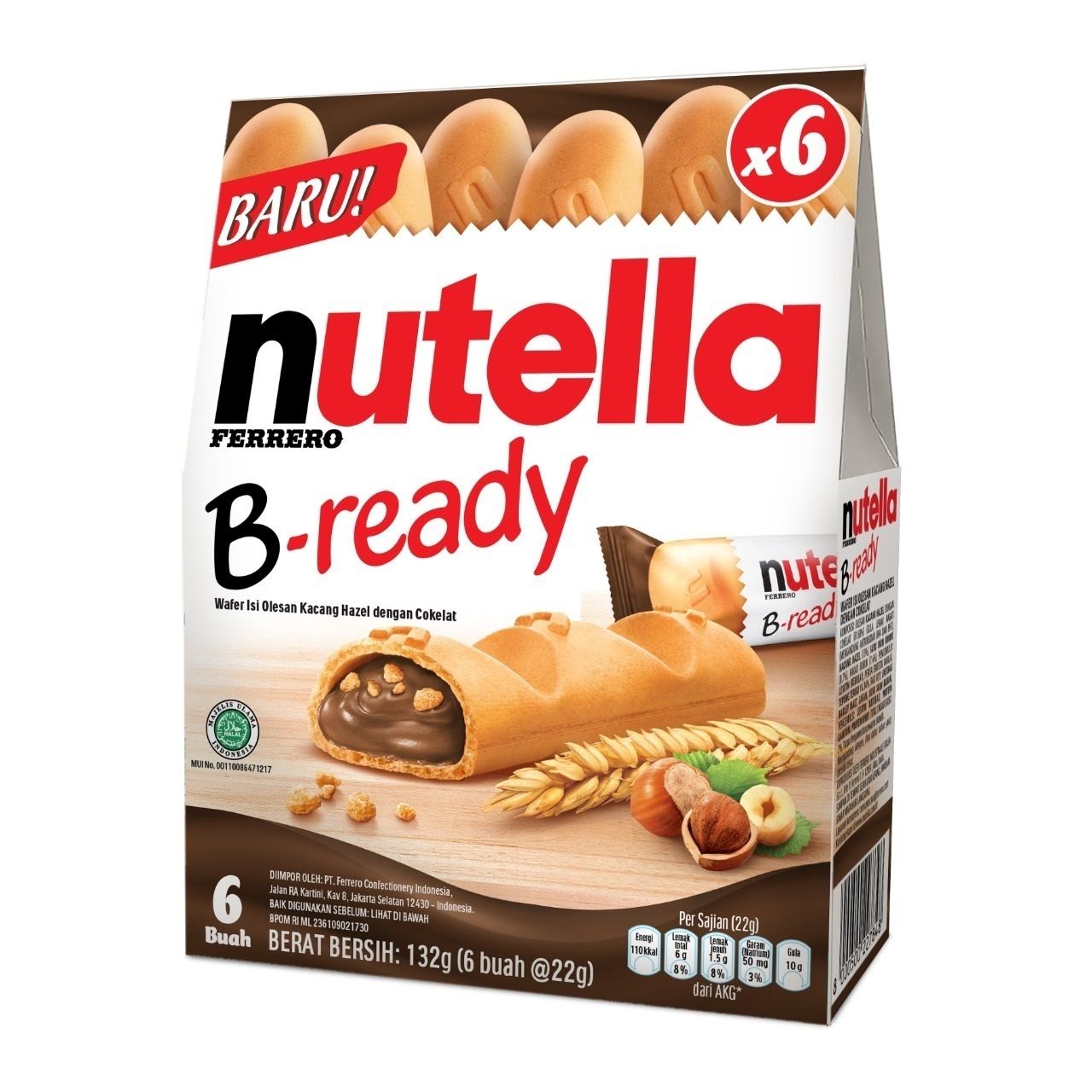 BUY 1 GET 1 FREE - Nutella B-Ready T16 132 Gr (2 CAR)