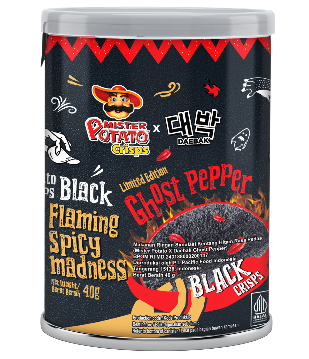 BUY 1 GET 1 FREE - POTATO CRISPS GHOST PEPPER ORIGINAL 40 G (2BOX)
