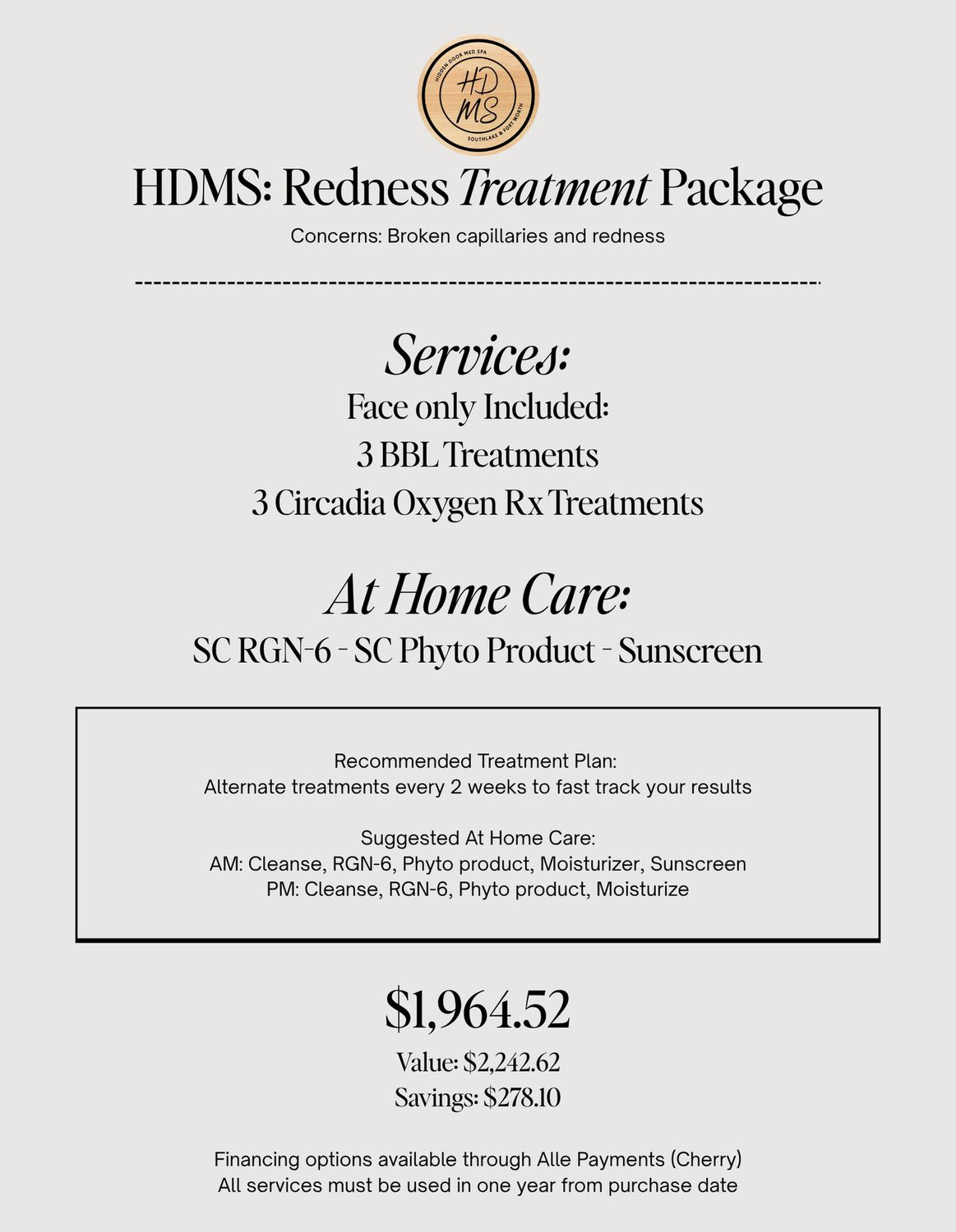 Redness Treatment Package