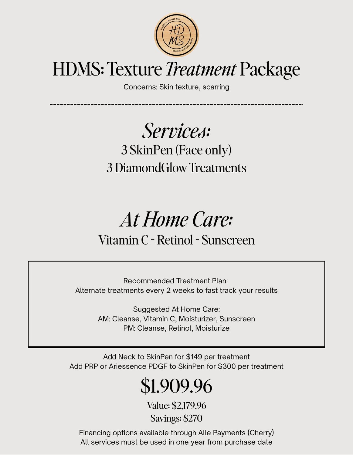 Texture Treatment Package