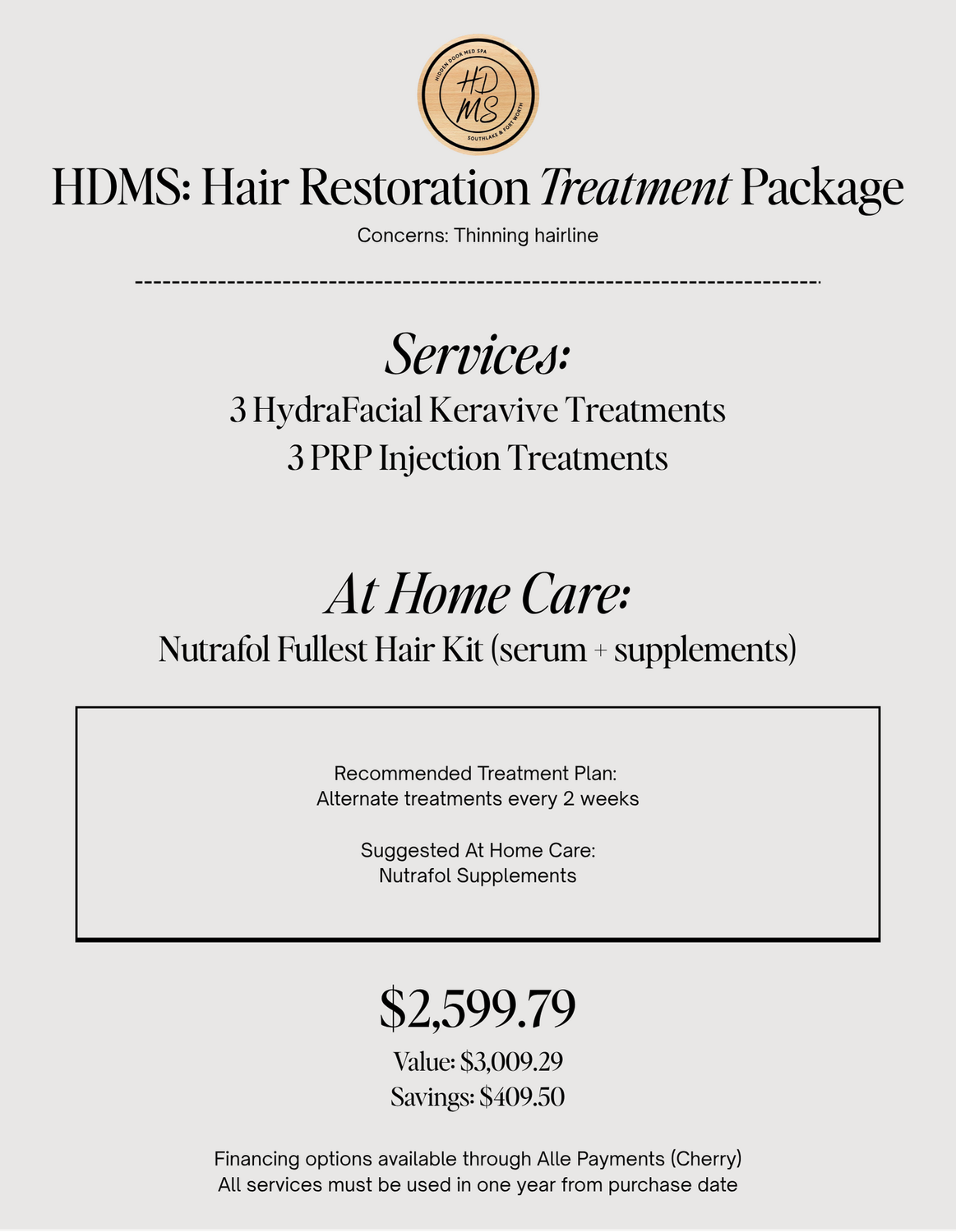 Hair Restoration Treatment Package
