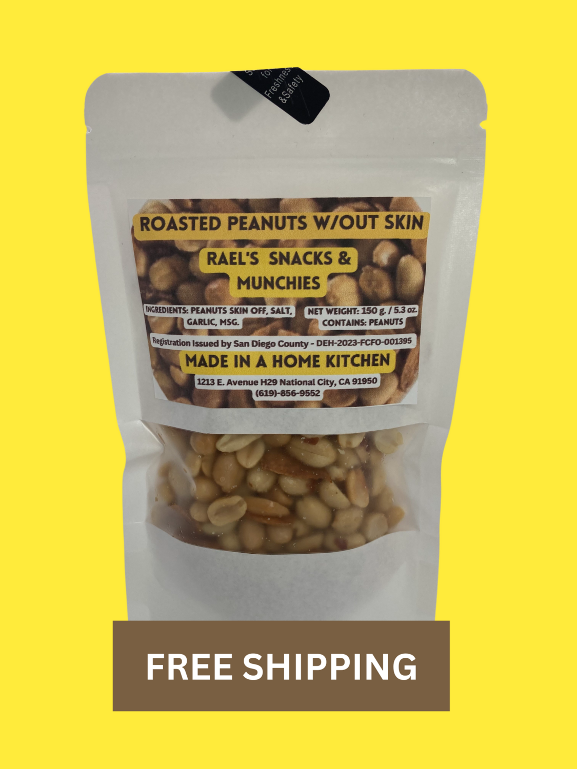 150 grams Roasted Peanuts w/ Garlic Chips Skin Off
