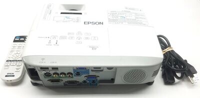 EPSON POWERLITE X17 XGA 3LCD PROJECTOR W/REMOTE TESTED WORKING 371HRS