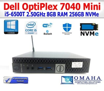 DELL OPTIPLEX 7040 i5-6500T 2.50GHz 8GB RAM 256GB NVME WIN10P EXTRAS