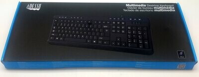 ADESSO AKB-132PB SPILL-RESISTANT MULTIMEDIA DESKTOP KEYBOARD