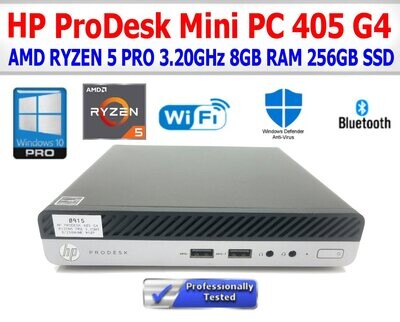HP PRODESK 405 G4 AMD RYZEN 5 PRO 3.20GHz 8GB RAM 256GB SSD WIN10 PRO WIFI/BT