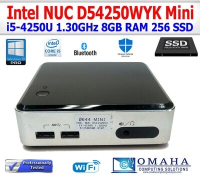 INTEL NUC D54250WYK MINI i5-4250U 1.30GHz 8GB RAM 256GB SSD WIN10 PRO EXTRAS