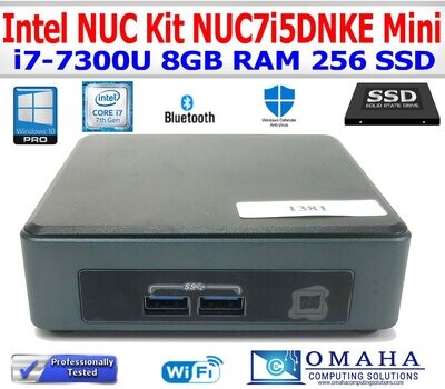 INTEL NUC KIT NUC7i5DNKE MINI i7-7300U 2.60GHz 8GB RAM 256GB SSD WIN10 PRO