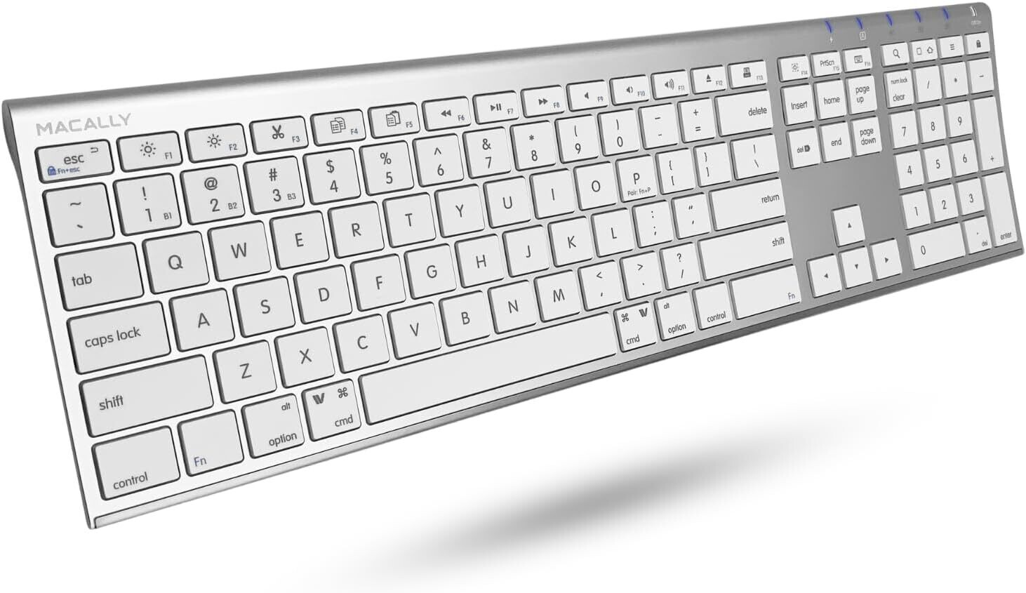 Macally Bluetooth Keyboard for Mac, Compatible Apple Keyboard Wireless with Numeric Keypad - Multi Device Keyboard for MacBook Pro/Air, iMac, Mac Mini