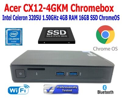 ACER CX12-4GKM CHROMEBOX CELERON 3205U 1.50GHz 4GB RAM 16GB SSD CHROME OS