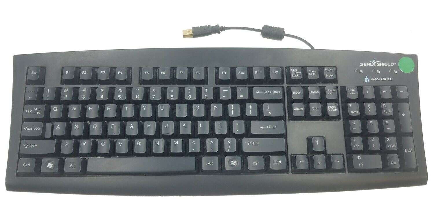 SILVER SEAL SHIELD ANTIMICROBIAL MEDICAL GRADE WATERPROOF KEYBOARD SSK107 R3