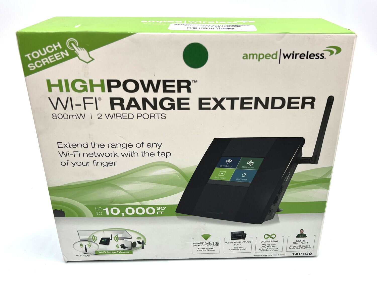 AMPED WIRELESS HIGHPOWER WIFI RANGE EXTENDER TAP-EX 800mW 10,000sq FEET
