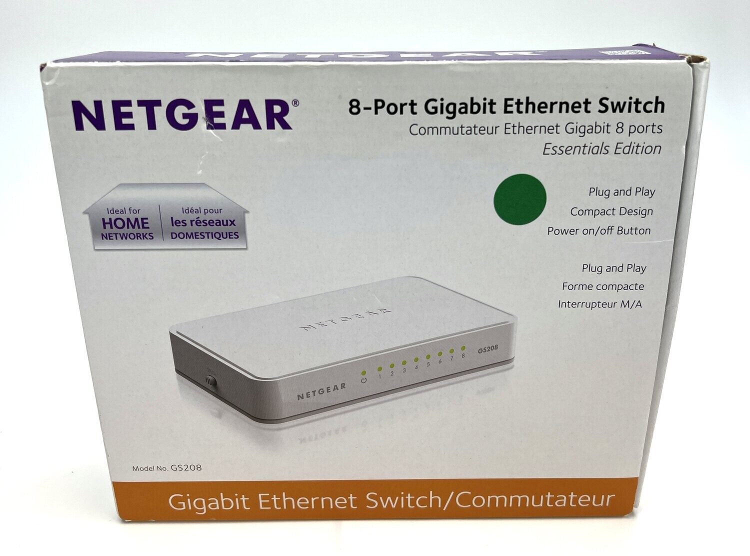NETGEAR 8-PORT GIGABIT ETHERNET SWITCH GS208 TESTED WORKING