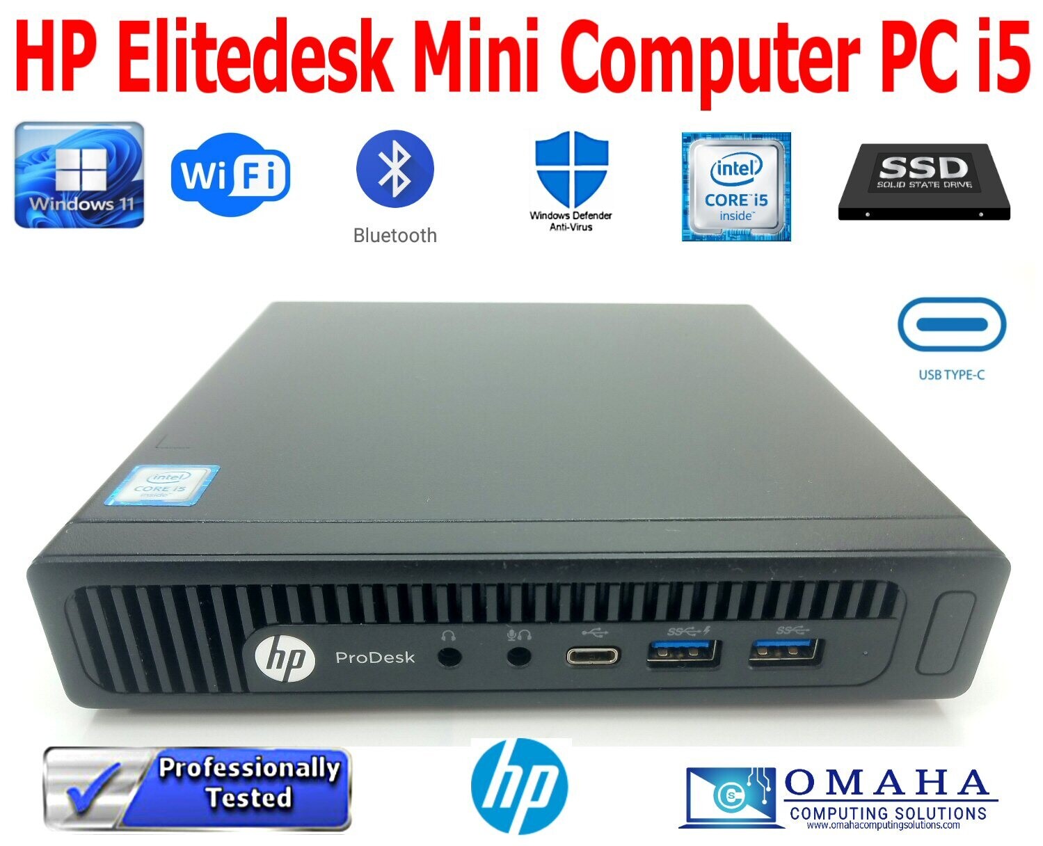 HP PRODESK 600 G2 i5-6500T 2.5GHz 8GB RAM 256GB M.2 NVMe WIN11 PRO WIFI/BT MINI PC
